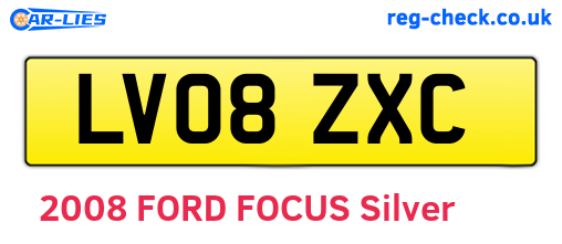 LV08ZXC are the vehicle registration plates.