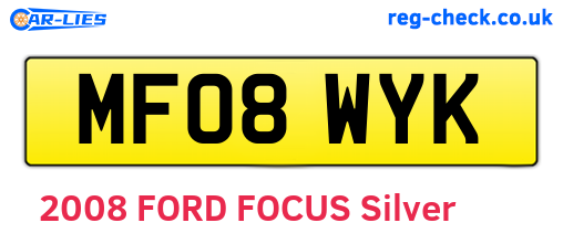 MF08WYK are the vehicle registration plates.