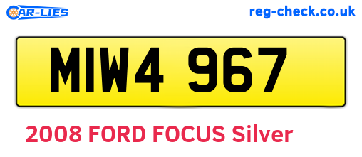 MIW4967 are the vehicle registration plates.