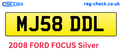 MJ58DDL are the vehicle registration plates.