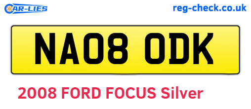 NA08ODK are the vehicle registration plates.