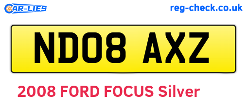 ND08AXZ are the vehicle registration plates.
