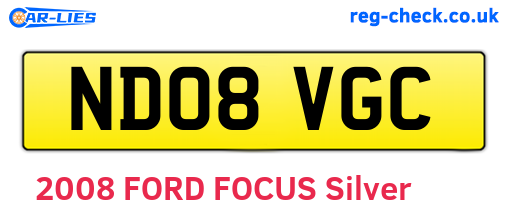 ND08VGC are the vehicle registration plates.