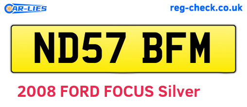 ND57BFM are the vehicle registration plates.