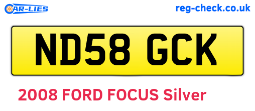 ND58GCK are the vehicle registration plates.