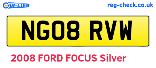 NG08RVW are the vehicle registration plates.