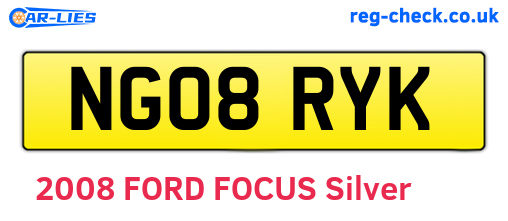 NG08RYK are the vehicle registration plates.