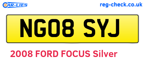 NG08SYJ are the vehicle registration plates.