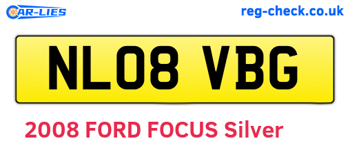 NL08VBG are the vehicle registration plates.