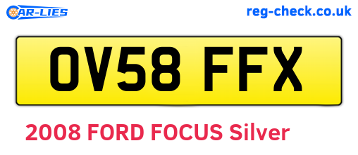 OV58FFX are the vehicle registration plates.