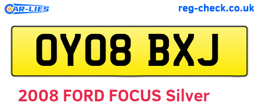 OY08BXJ are the vehicle registration plates.