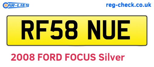 RF58NUE are the vehicle registration plates.