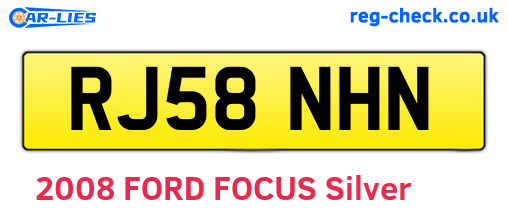 RJ58NHN are the vehicle registration plates.