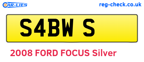 S4BWS are the vehicle registration plates.