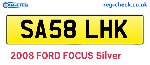 SA58LHK are the vehicle registration plates.