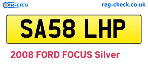 SA58LHP are the vehicle registration plates.