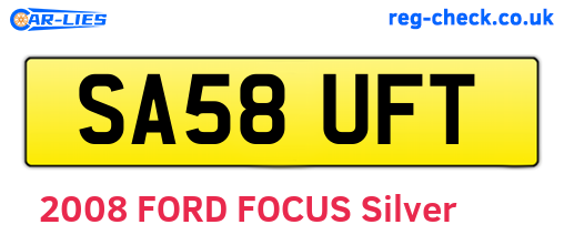 SA58UFT are the vehicle registration plates.