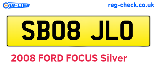 SB08JLO are the vehicle registration plates.