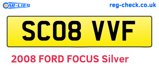 SC08VVF are the vehicle registration plates.