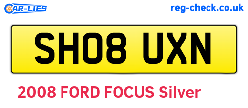 SH08UXN are the vehicle registration plates.