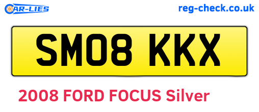SM08KKX are the vehicle registration plates.