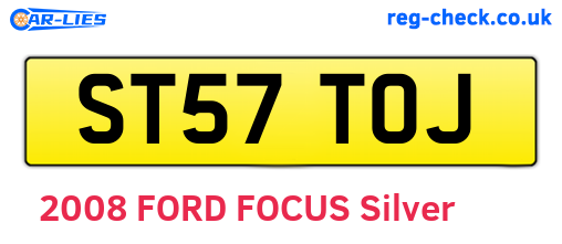 ST57TOJ are the vehicle registration plates.