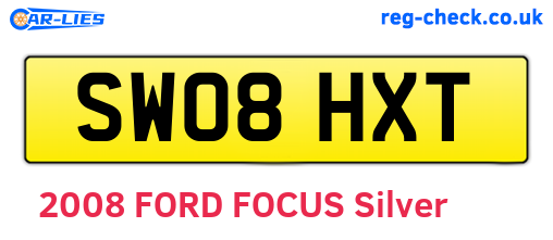 SW08HXT are the vehicle registration plates.