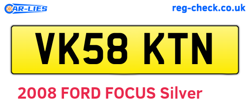 VK58KTN are the vehicle registration plates.