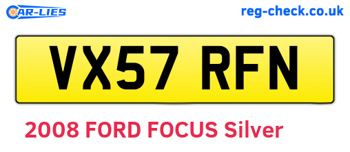 VX57RFN are the vehicle registration plates.