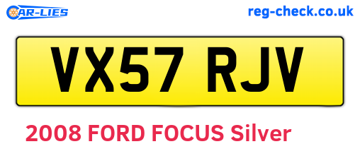 VX57RJV are the vehicle registration plates.