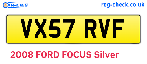 VX57RVF are the vehicle registration plates.