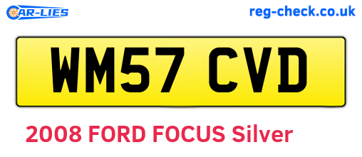 WM57CVD are the vehicle registration plates.