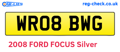 WR08BWG are the vehicle registration plates.