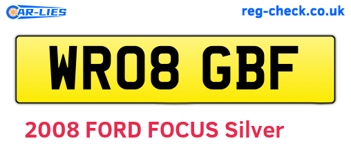 WR08GBF are the vehicle registration plates.