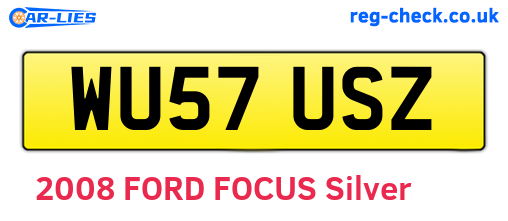 WU57USZ are the vehicle registration plates.