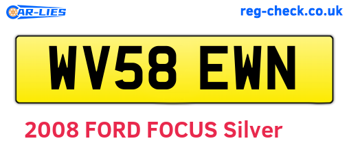 WV58EWN are the vehicle registration plates.