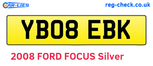 YB08EBK are the vehicle registration plates.