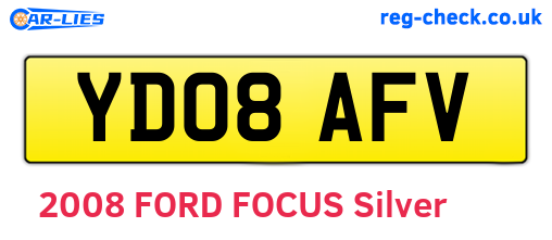 YD08AFV are the vehicle registration plates.