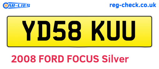 YD58KUU are the vehicle registration plates.