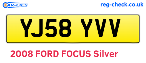 YJ58YVV are the vehicle registration plates.