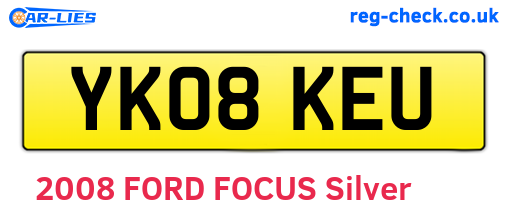 YK08KEU are the vehicle registration plates.
