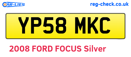 YP58MKC are the vehicle registration plates.