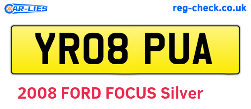 YR08PUA are the vehicle registration plates.