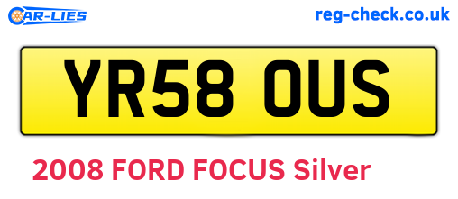 YR58OUS are the vehicle registration plates.