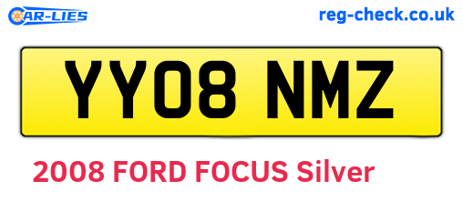 YY08NMZ are the vehicle registration plates.