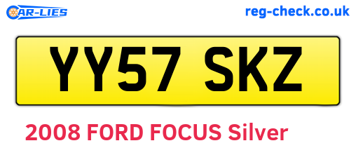 YY57SKZ are the vehicle registration plates.