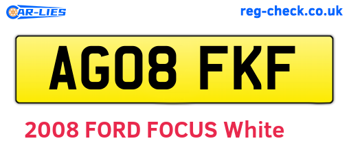 AG08FKF are the vehicle registration plates.