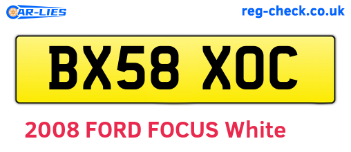 BX58XOC are the vehicle registration plates.