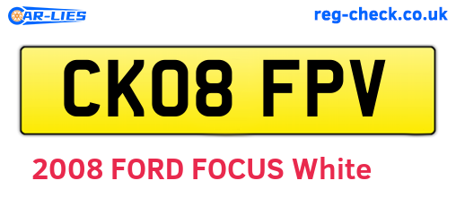 CK08FPV are the vehicle registration plates.