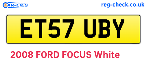 ET57UBY are the vehicle registration plates.